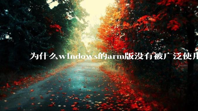 为什么windows的arm版没有被广泛使用？